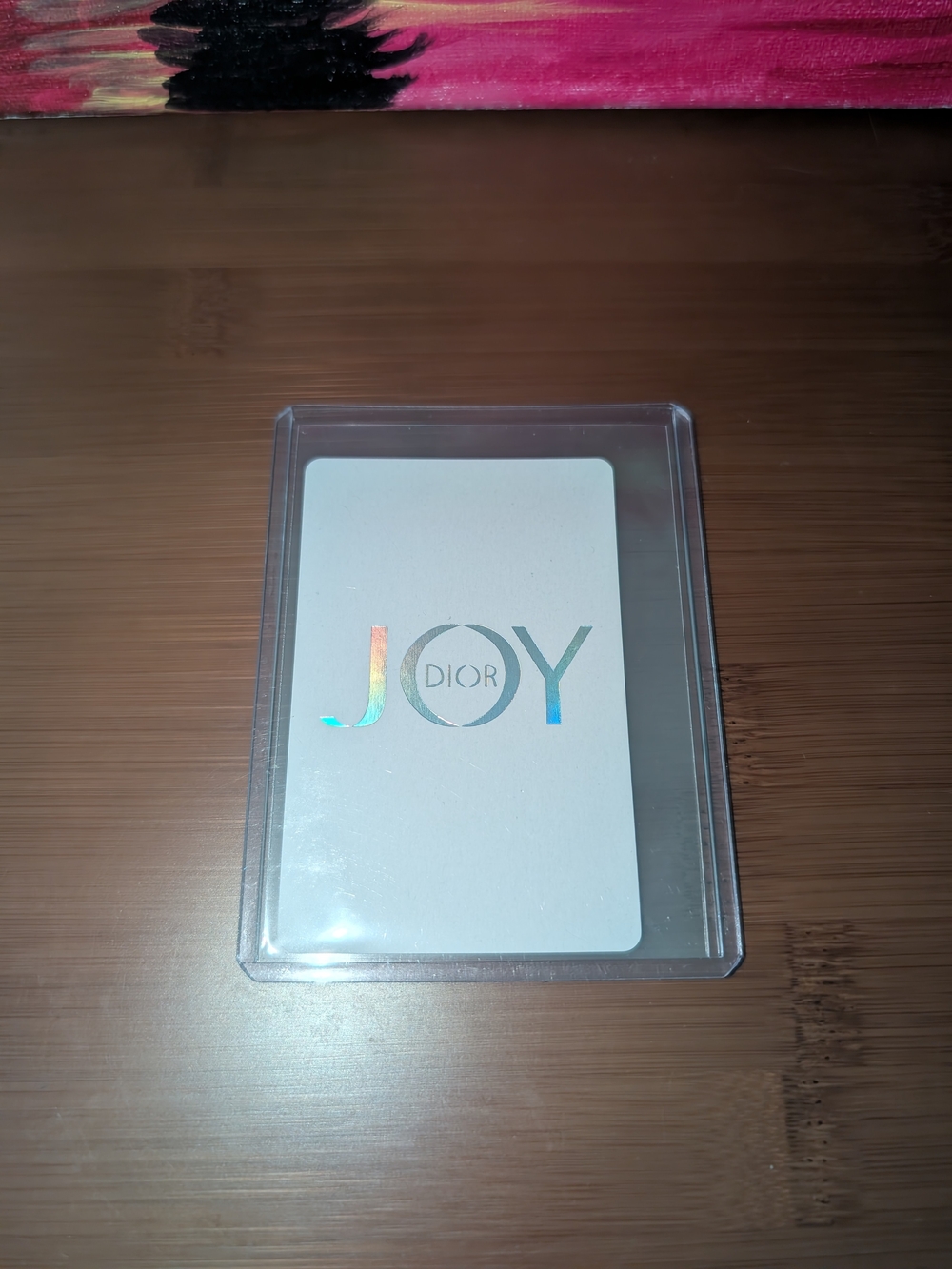 Dior Holographic JOY Card Holder — White with Rainbow Accent